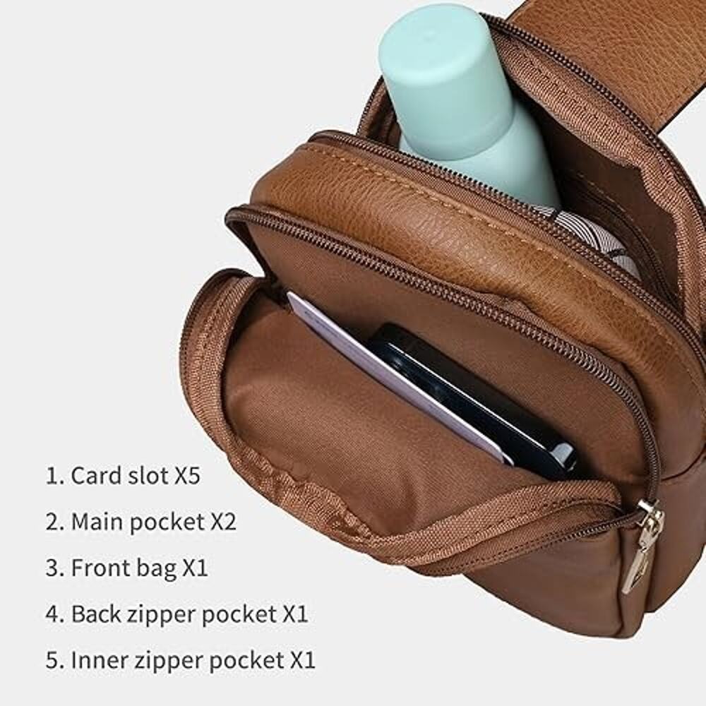 Anti Theft Crossbody Sling Bag for Trendy, Small Vegan Leather Cross body Fan... - Picture 5 of 5